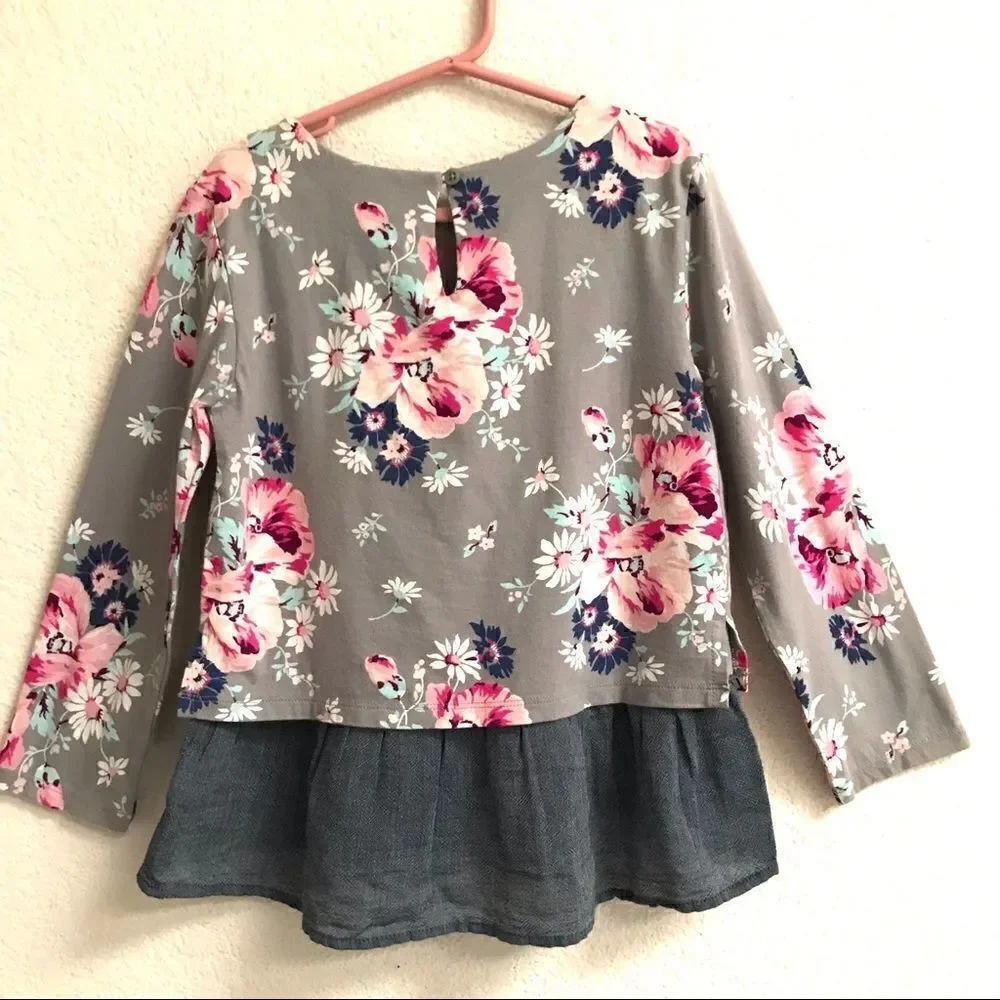 ‎NWT Gap Kids floral layered look top S